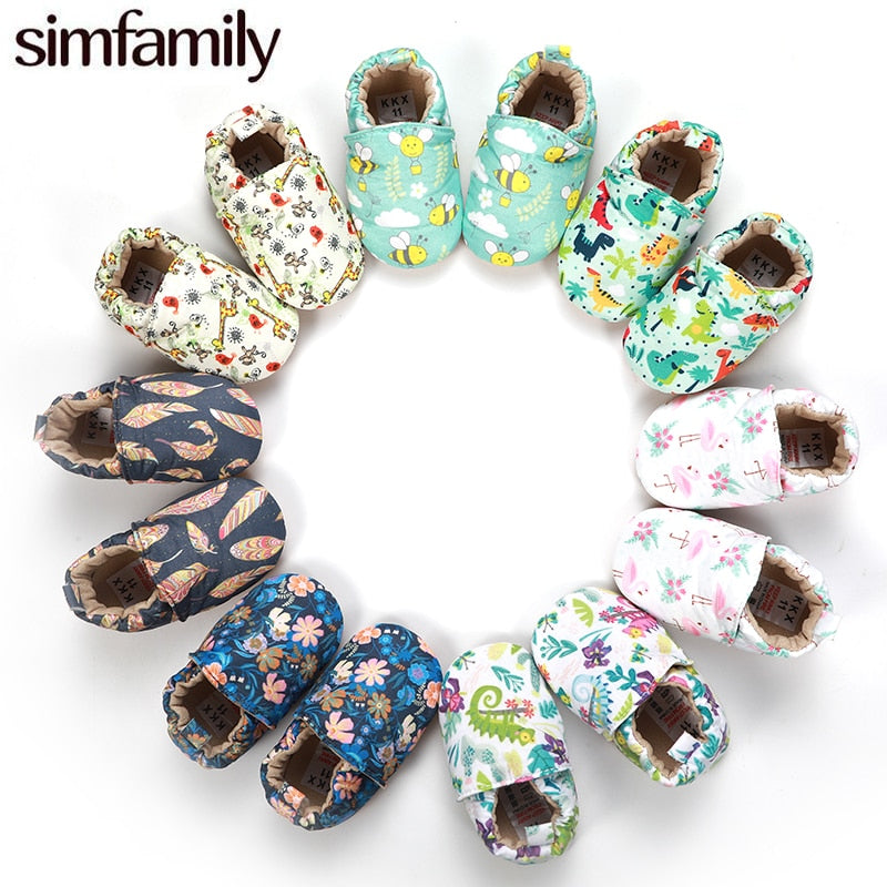 [simfamily]Kid Girls Boy First Walkers Soft Infant Toddler Shoes Cute Flower Soles Crib Shoes Footwear for Newborns baby shoes