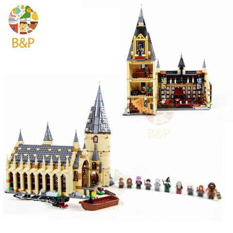 Harri Potter The Legoing 75954 Hogwarts Great Wall Set Model  Building Blocks House Kids Toy for Birthday Gift