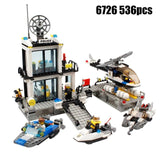 536pcs Building Blocks Police Station Prison Figures Compatible Legoing City Enlighten Bricks Toys For Children Truck Helicopter