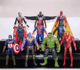Avengers 3 civil war Hulk Iron Man Spiderman Thanos Vision Captain America Ant Man Thor Loki PVC Action Figure Set Kids Toys