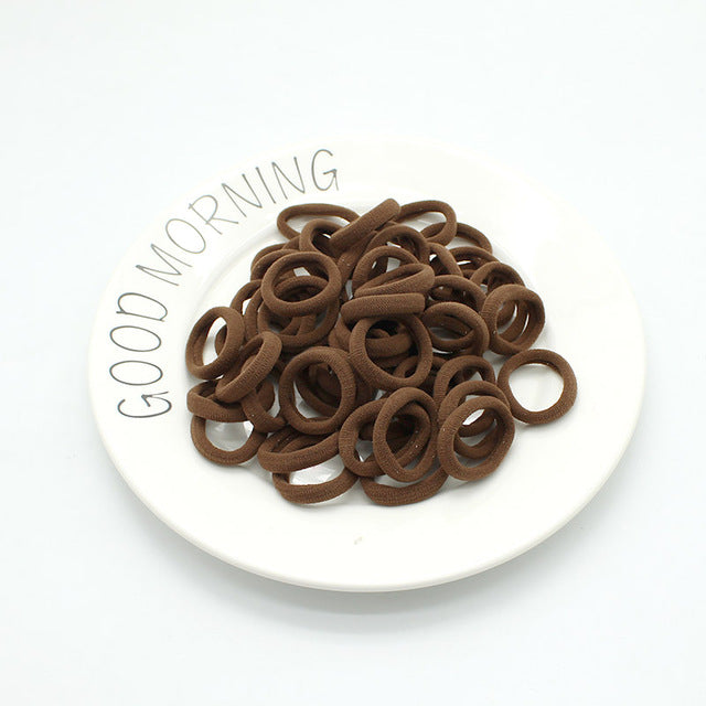 50pcs/lot 3cm Hair Accessories kids Rubber bands Scrunchy Elastic Hair Bands Girls Headband decorations ties  Gum for hair