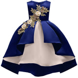 Baby Girl embroidery Silk Princess Dress for Wedding party Kids  Dresses for Toddler Girl Children Fashion Christmas Clothing