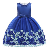 Flower Cake tutu Kids Clothing Elegent hand beading Girls Dresses for Children Princess Party Custumes 2-10 Years