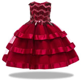 Flower Cake tutu Kids Clothing Elegent hand beading Girls Dresses for Children Princess Party Custumes 2-10 Years