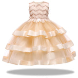 Flower Cake tutu Kids Clothing Elegent hand beading Girls Dresses for Children Princess Party Custumes 2-10 Years