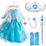 Queen Elsa Dresses Elsa Elza Costumes Princess Anna Dress for Girls Party Vestidos Fantasia Kids Girls Clothing Elsa Set