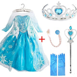 Queen Elsa Dresses Elsa Elza Costumes Princess Anna Dress for Girls Party Vestidos Fantasia Kids Girls Clothing Elsa Set