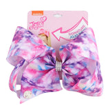 8" Large JoJo Bow W Hair Clip For Girls Kids Handmade Metalic Printed Ribbon Knot Jumbo Hair Bow Hair Accessories