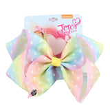 8" Large JoJo Bow W Hair Clip For Girls Kids Handmade Metalic Printed Ribbon Knot Jumbo Hair Bow Hair Accessories