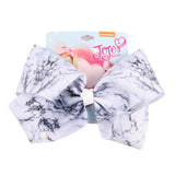 8" Large JoJo Bow W Hair Clip For Girls Kids Handmade Metalic Printed Ribbon Knot Jumbo Hair Bow Hair Accessories