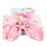 8" Large JoJo Bow W Hair Clip For Girls Kids Handmade Metalic Printed Ribbon Knot Jumbo Hair Bow Hair Accessories