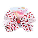 8" Large JoJo Bow W Hair Clip For Girls Kids Handmade Metalic Printed Ribbon Knot Jumbo Hair Bow Hair Accessories