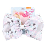 8" Large JoJo Bow W Hair Clip For Girls Kids Handmade Metalic Printed Ribbon Knot Jumbo Hair Bow Hair Accessories