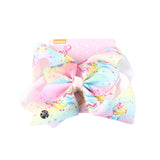 8" Large JoJo Bow W Hair Clip For Girls Kids Handmade Metalic Printed Ribbon Knot Jumbo Hair Bow Hair Accessories