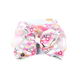 8" Large JoJo Bow W Hair Clip For Girls Kids Handmade Metalic Printed Ribbon Knot Jumbo Hair Bow Hair Accessories