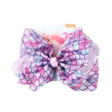 8" Large JoJo Bow W Hair Clip For Girls Kids Handmade Metalic Printed Ribbon Knot Jumbo Hair Bow Hair Accessories