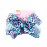 8" Large JoJo Bow W Hair Clip For Girls Kids Handmade Metalic Printed Ribbon Knot Jumbo Hair Bow Hair Accessories