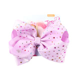 8" Large JoJo Bow W Hair Clip For Girls Kids Handmade Metalic Printed Ribbon Knot Jumbo Hair Bow Hair Accessories