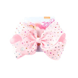 8" Large JoJo Bow W Hair Clip For Girls Kids Handmade Metalic Printed Ribbon Knot Jumbo Hair Bow Hair Accessories