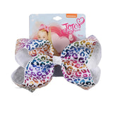 8" Large JoJo Bow W Hair Clip For Girls Kids Handmade Metalic Printed Ribbon Knot Jumbo Hair Bow Hair Accessories