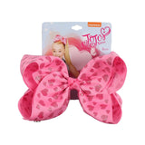 8" Large JoJo Bow W Hair Clip For Girls Kids Handmade Metalic Printed Ribbon Knot Jumbo Hair Bow Hair Accessories