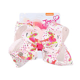 8" Large JoJo Bow W Hair Clip For Girls Kids Handmade Metalic Printed Ribbon Knot Jumbo Hair Bow Hair Accessories