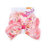 8" Large JoJo Bow W Hair Clip For Girls Kids Handmade Metalic Printed Ribbon Knot Jumbo Hair Bow Hair Accessories