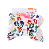 8" Large JoJo Bow W Hair Clip For Girls Kids Handmade Metalic Printed Ribbon Knot Jumbo Hair Bow Hair Accessories