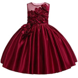 Flower Cake tutu Kids Clothing Elegent hand beading Girls Dresses for Children Princess Party Custumes 2-10 Years