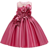 Flower Cake tutu Kids Clothing Elegent hand beading Girls Dresses for Children Princess Party Custumes 2-10 Years