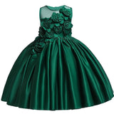 Flower Cake tutu Kids Clothing Elegent hand beading Girls Dresses for Children Princess Party Custumes 2-10 Years