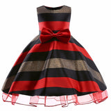 Baby Girls Striped Dress For Girls Formal Wedding Party Dresses Kids Princess Christmas Dress costume Children Girls Clothing