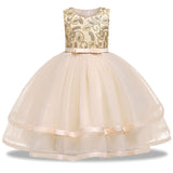 Baby Girl embroidery Silk Princess Dress for Wedding party Kids  Dresses for Toddler Girl Children Fashion Christmas Clothing